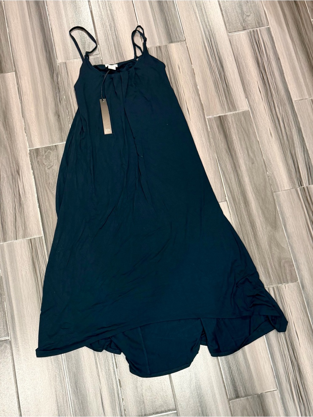 Nicole Miller Navy Blue Maxi Dress with Spaghetti Straps